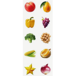 Fruit & Vegetable Stickers 10's - Sold Assorted  Fruit & Vegetable Stickers 10's - Sold Assorted